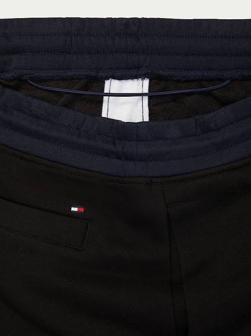 Black Tommy Hilfiger Adaptive Signature Sweat Men's Shorts | TH528FLN