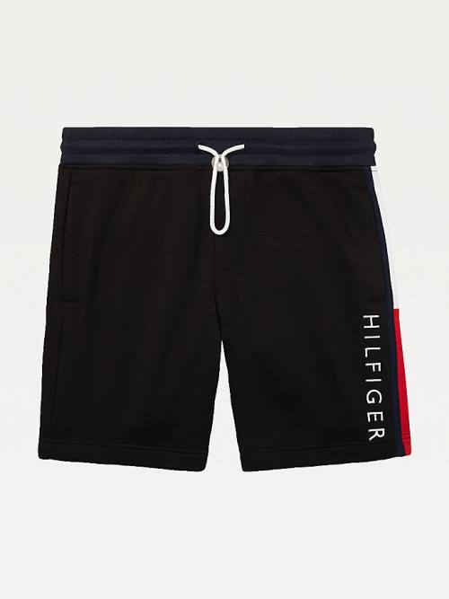 Black Tommy Hilfiger Adaptive Signature Sweat Men\'s Shorts | TH528FLN