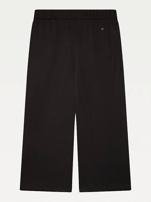 Black Tommy Hilfiger Adaptive Wide Leg Cropped Trousers Women's Jeans | TH269YQG