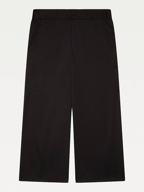 Black Tommy Hilfiger Adaptive Wide Leg Cropped Trousers Women\'s Jeans | TH269YQG