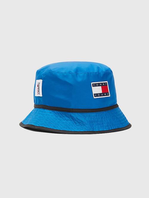 Black Tommy Hilfiger Adventure Reversible Bucket Men's Hats | TH517LQY