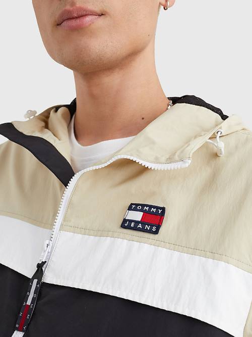 Black Tommy Hilfiger Badge Chicago Windbreaker Men's Jackets | TH872BNO