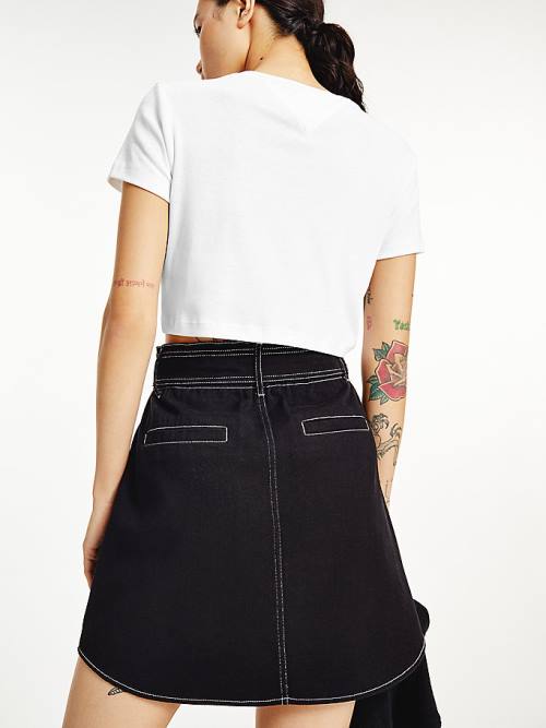 Black Tommy Hilfiger Belted Mini Women's Skirts | TH491SBM