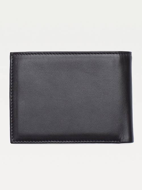 Black Tommy Hilfiger Bifold Leather Men's Wallets | TH312LIX