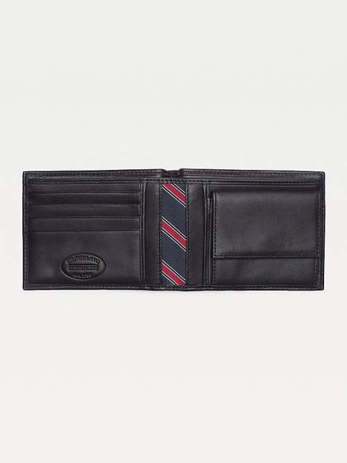 Black Tommy Hilfiger Bifold Leather Men's Wallets | TH312LIX