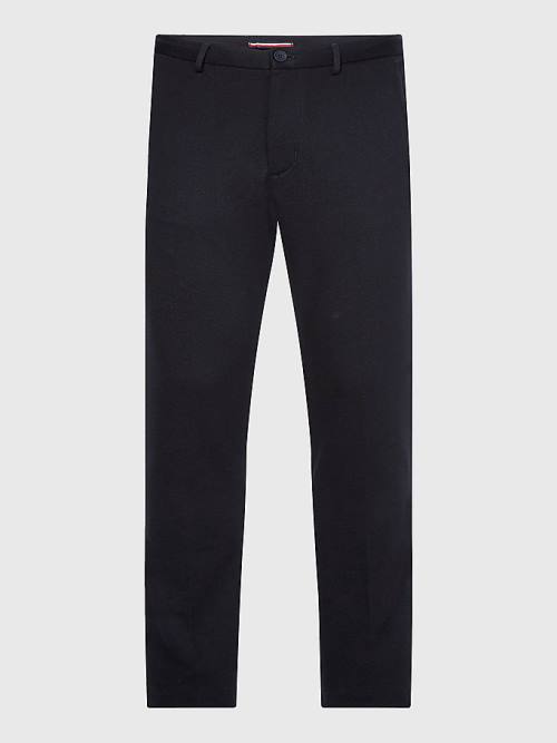 Black Tommy Hilfiger Bleecker Slim Fit Jersey Chinos Men's Pants | TH790XVG