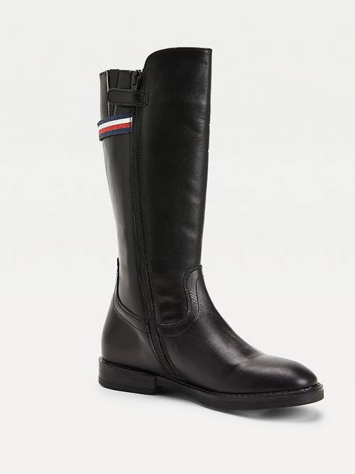 Black Tommy Hilfiger Calf Leather Girls' Boots | TH563UFK