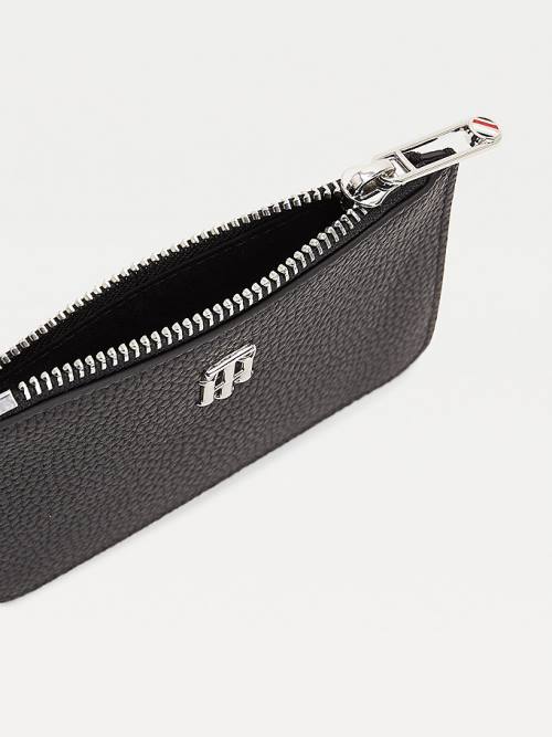 Black Tommy Hilfiger Card Holder Women's Wallets | TH406TEB