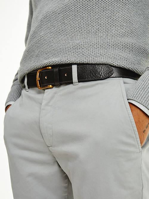 Black Tommy Hilfiger Casual Leather Men's Belts | TH519OGC