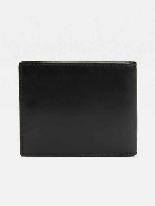 Black Tommy Hilfiger Casual Leather Small Card Men's Wallets | TH514CKZ