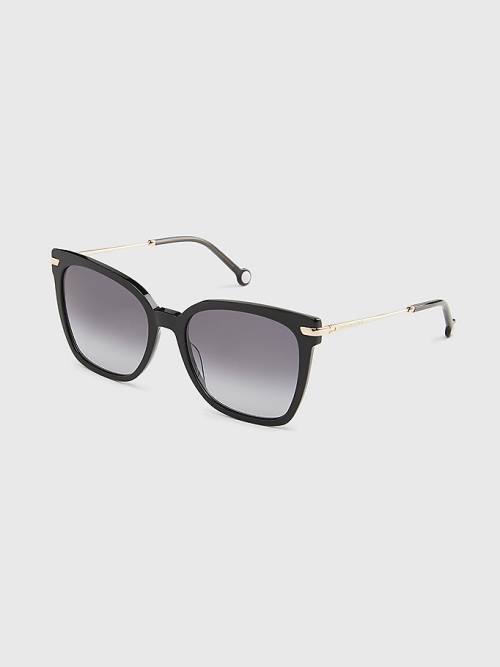 Black Tommy Hilfiger Cat Eye Women\'s Sunglasses | TH542FGW