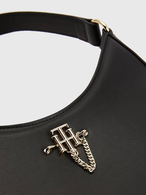 Black Tommy Hilfiger Chain Shoulder Women's Bags | TH025REO