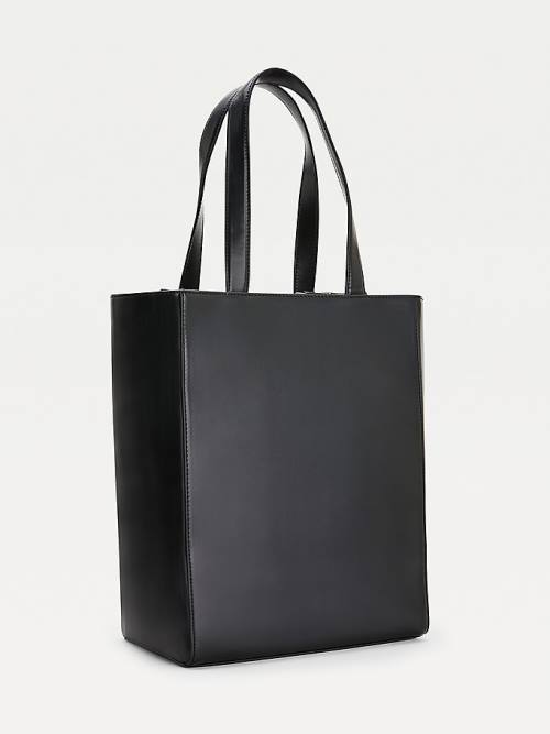 Black Tommy Hilfiger Charm Tote Women's Bags | TH185KJG