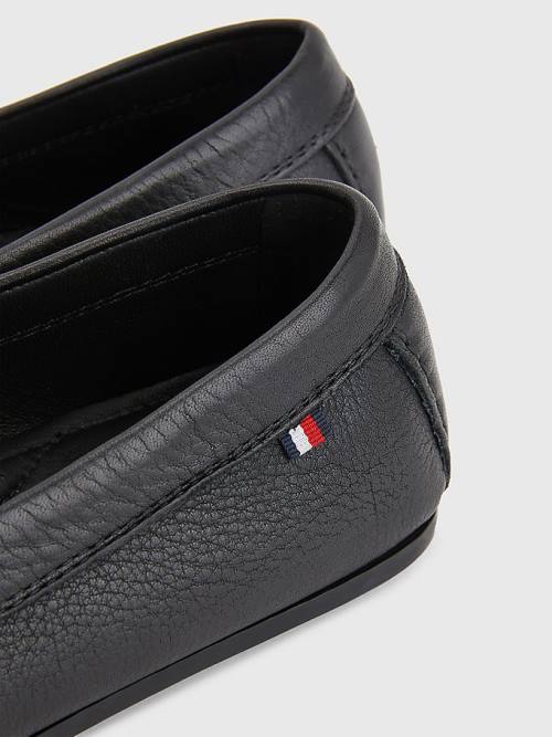 Black Tommy Hilfiger Classics Leather Driving Men's Formal Shoes | TH719LZR