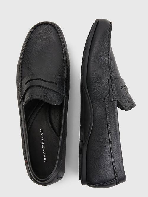 Black Tommy Hilfiger Classics Leather Driving Men's Formal Shoes | TH719LZR