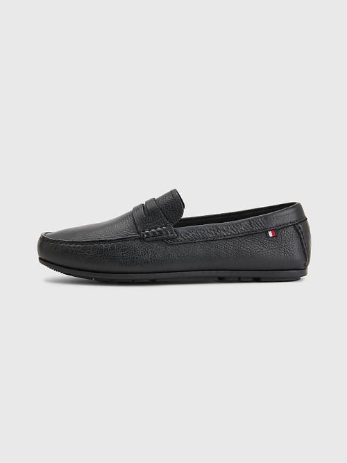 Black Tommy Hilfiger Classics Leather Driving Men's Formal Shoes | TH719LZR