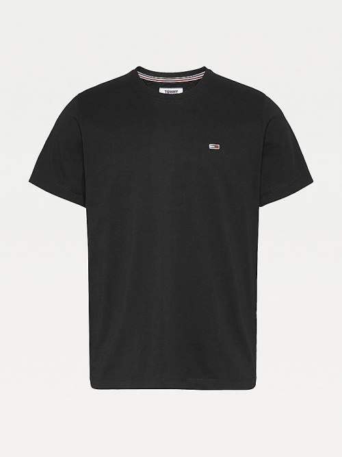 Black Tommy Hilfiger Classics Organic Cotton Men's T Shirts | TH987LMI