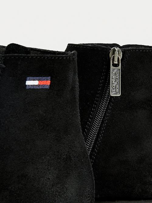 Black Tommy Hilfiger Classics Suede Chelsea Men's Boots | TH842GZB