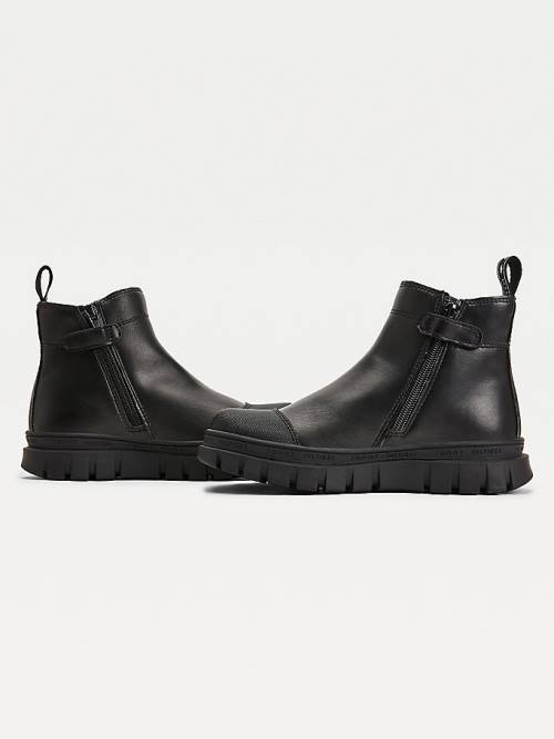 Black Tommy Hilfiger Cleat Chelsea Girls' Boots | TH240JUT