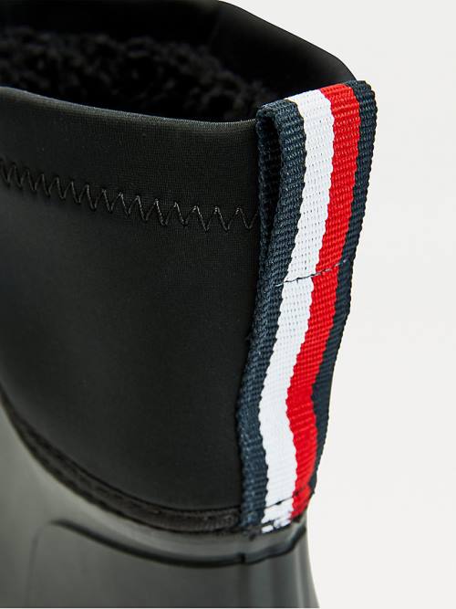 Black Tommy Hilfiger Cleat Chelsea Rain Women's Boots | TH469MEB