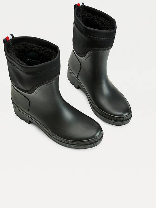 Black Tommy Hilfiger Cleat Chelsea Rain Women's Boots | TH469MEB