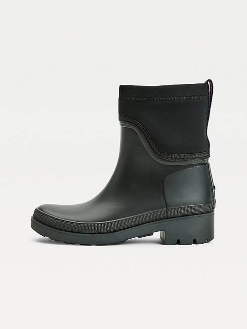 Black Tommy Hilfiger Cleat Chelsea Rain Women's Boots | TH469MEB