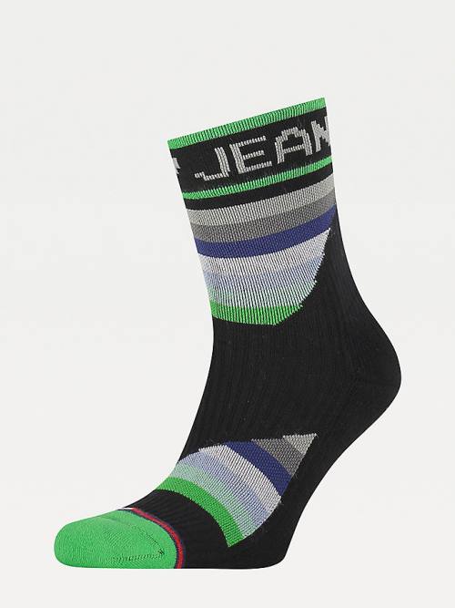 Black Tommy Hilfiger Colour-Blocked Short Men\'s Socks | TH478RAO