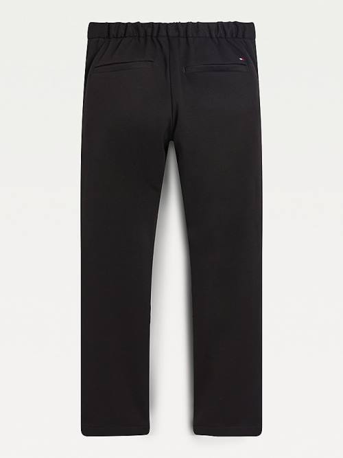 Black Tommy Hilfiger Comfort Jersey Pique Chinos Boys' Pants | TH834RPM