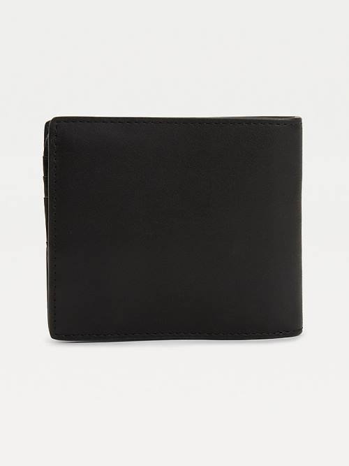 Black Tommy Hilfiger Commuter Leather Credit Card Men's Wallets | TH314GIE