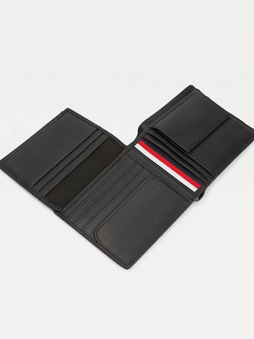 Black Tommy Hilfiger Commuter Leather Credit Card Men's Wallets | TH314GIE