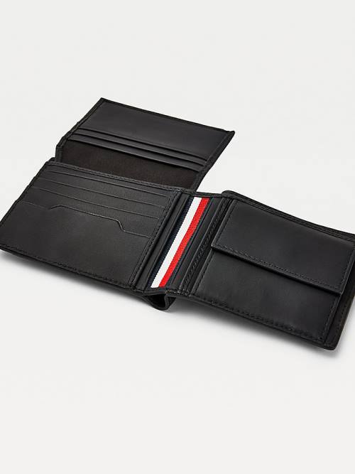 Black Tommy Hilfiger Commuter Leather Men's Wallets | TH145HMJ