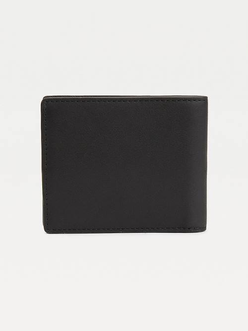 Black Tommy Hilfiger Commuter Leather RFID Lined Small Men's Wallets | TH502GEI