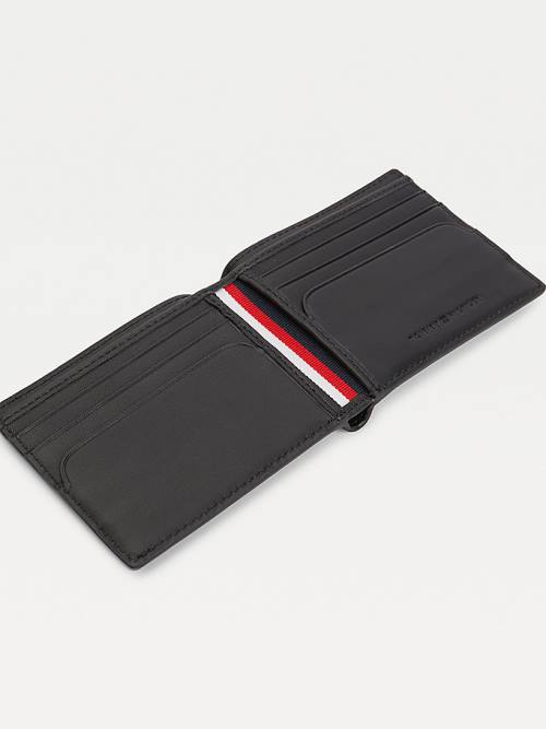 Black Tommy Hilfiger Commuter Leather RFID Lined Small Men's Wallets | TH502GEI