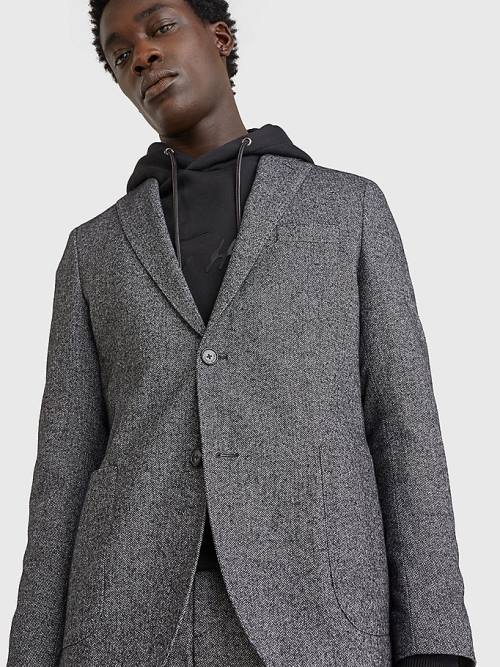 Black Tommy Hilfiger Constructed Slim Fit Men's Blazers | TH924XEJ