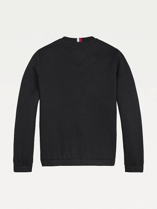 Black Tommy Hilfiger Contrast Panel Fleece Boys' Sweatshirts | TH364HIO