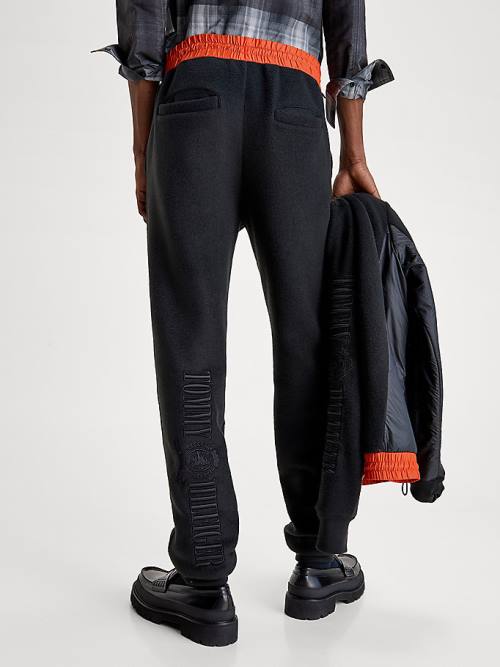 Black Tommy Hilfiger Contrast Waistband Track Joggers Men's Pants | TH610FEJ