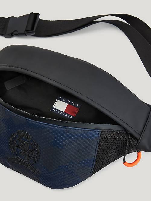 Black Tommy Hilfiger Crest Embroidery Crossbody Men's Bags | TH906NSF