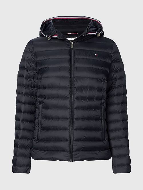 Black Tommy Hilfiger Curve Essential Removable Hood Down Women's Jackets | TH403MLD