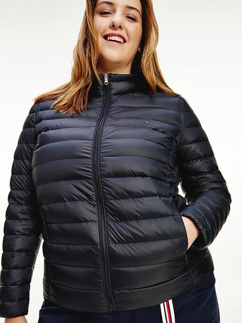 Black Tommy Hilfiger Curve Essential Removable Hood Down Women\'s Jackets | TH403MLD