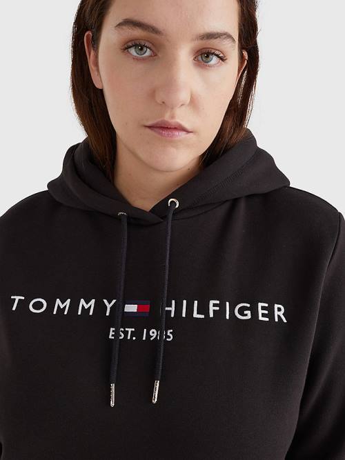 Black Tommy Hilfiger Curve Logo Women's Dress | TH387RXJ