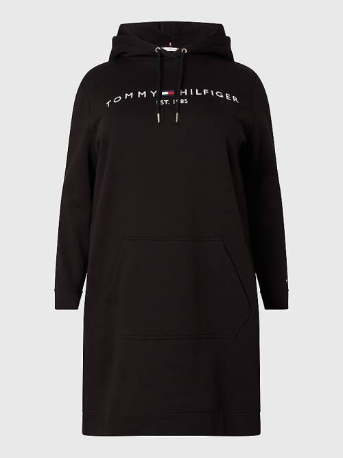 Black Tommy Hilfiger Curve Logo Women's Dress | TH387RXJ