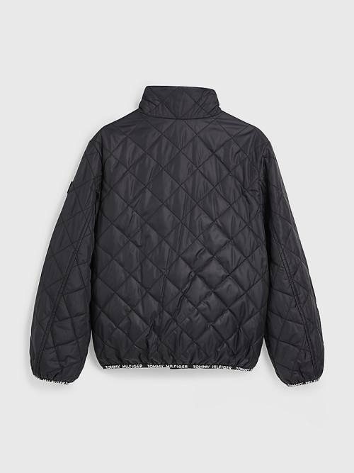 Black Tommy Hilfiger Diamond Quilted Girls' Jackets | TH765UHV