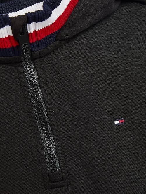 Black Tommy Hilfiger Double Collar Boys' Hoodie | TH541UBI