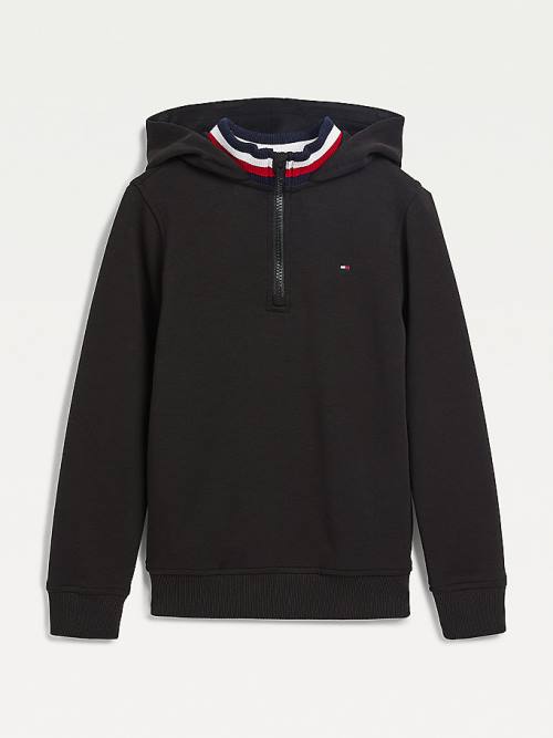 Black Tommy Hilfiger Double Collar Boys\' Hoodie | TH541UBI