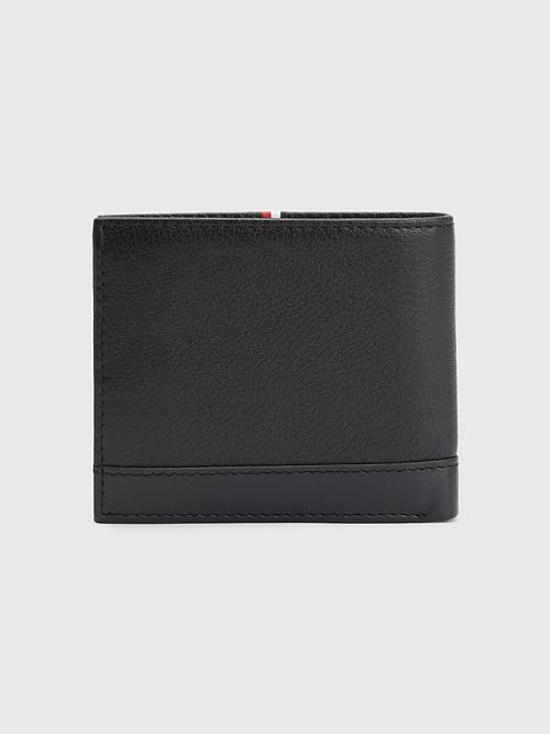 Black Tommy Hilfiger Downtown Card And Coin Men's Wallets | TH518HSM