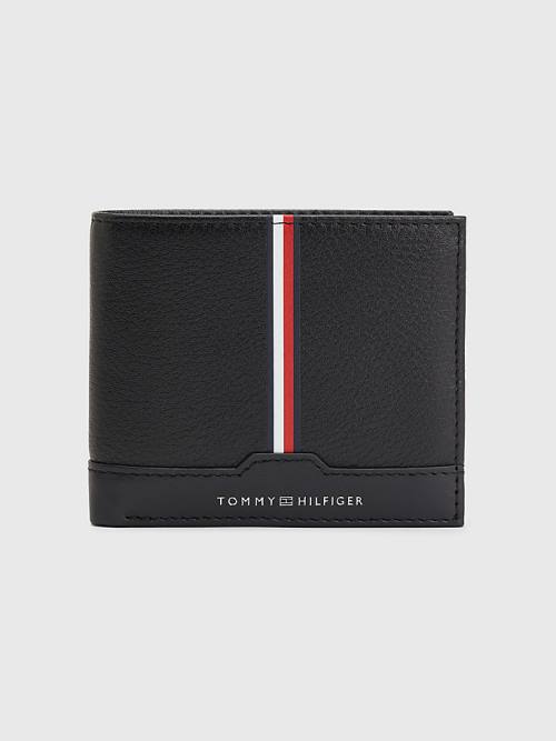 Black Tommy Hilfiger Downtown Card And Coin Men\'s Wallets | TH518HSM