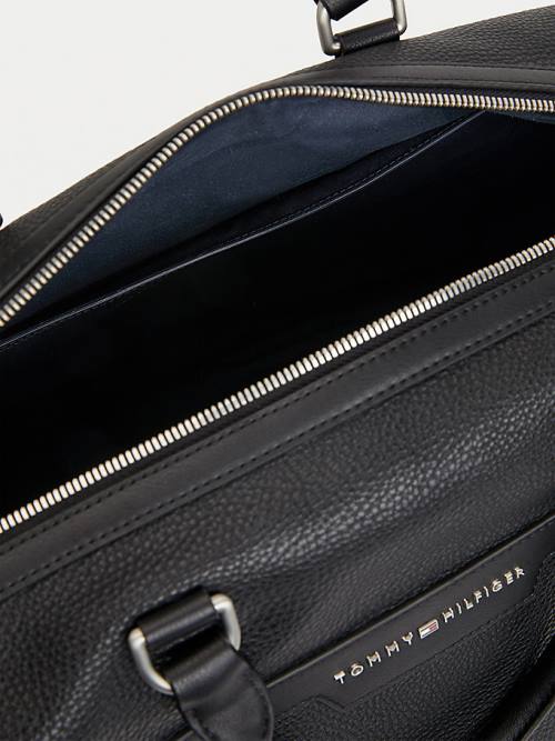 Black Tommy Hilfiger Downtown Duffle Men's Bags | TH154INP