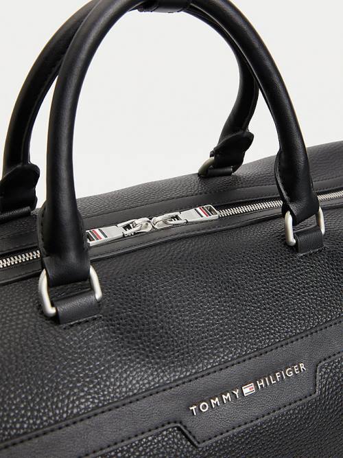 Black Tommy Hilfiger Downtown Duffle Men's Bags | TH154INP