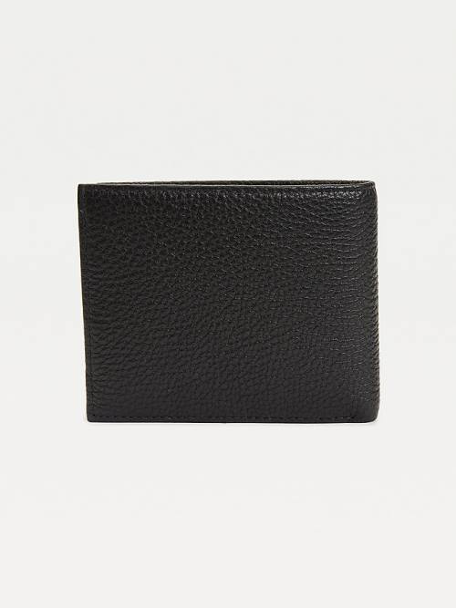 Black Tommy Hilfiger Downtown Leather Bifold Men's Wallets | TH931TDC