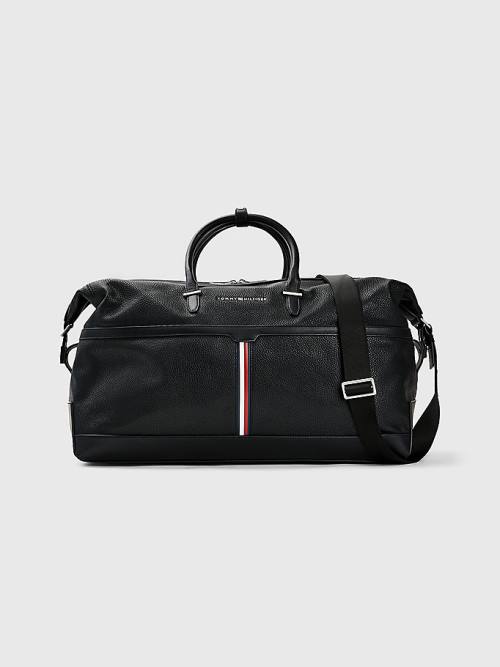 Black Tommy Hilfiger Downtown Metal Logo Duffle Men\'s Bags | TH843MPV